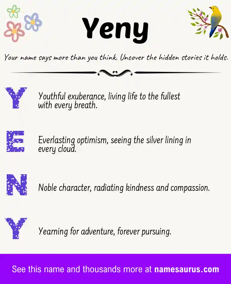 Acrostic poem about Yeny.