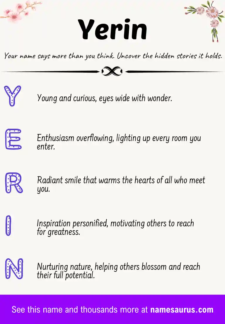 Acrostic poem about Yerin.