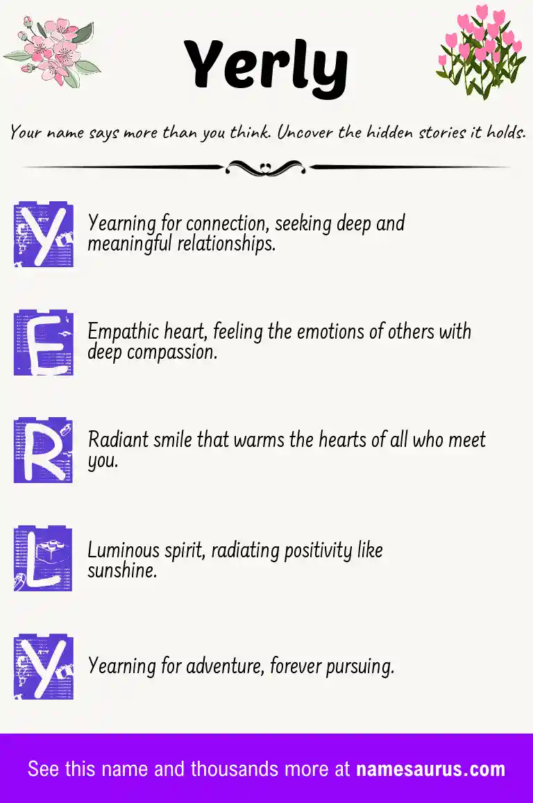 Acrostic poem about Yerly.