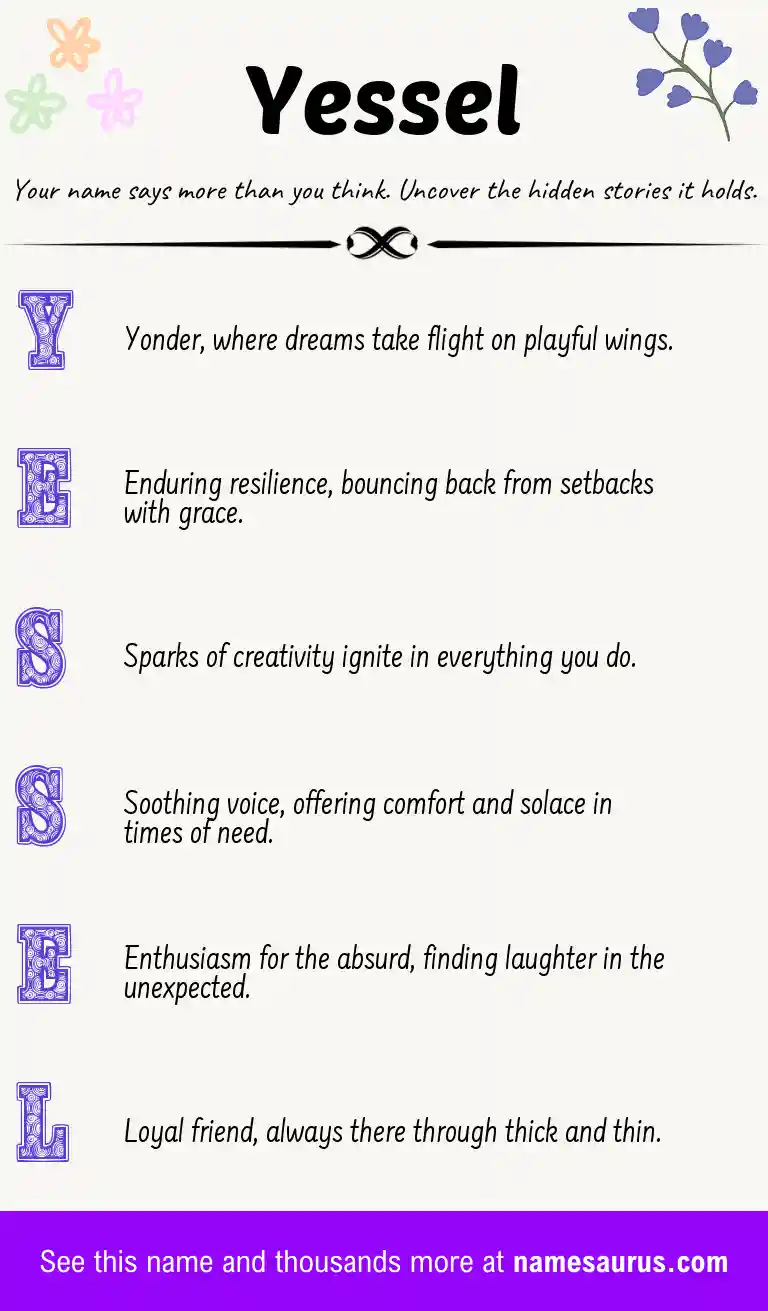 Acrostic poem about Yessel.