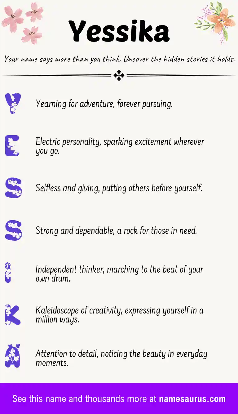 Acrostic poem about Yessika.