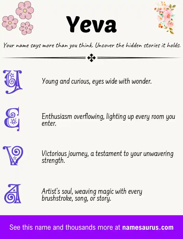 Acrostic poem about Yeva.