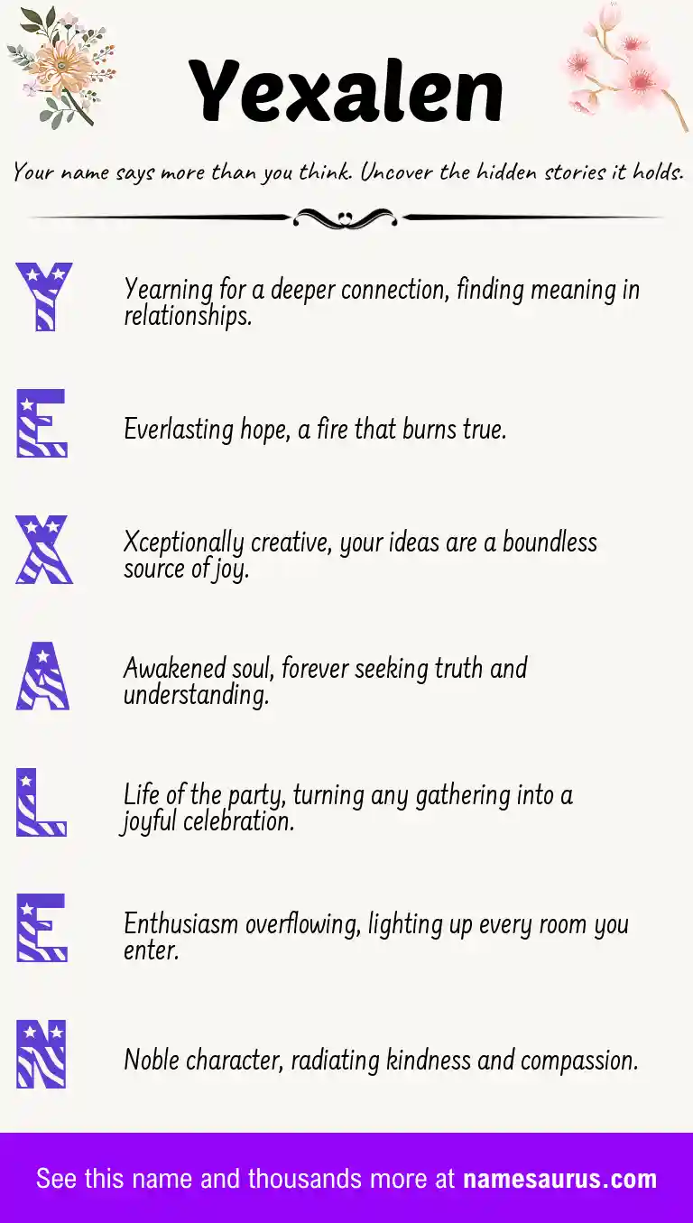 Acrostic poem about Yexalen.