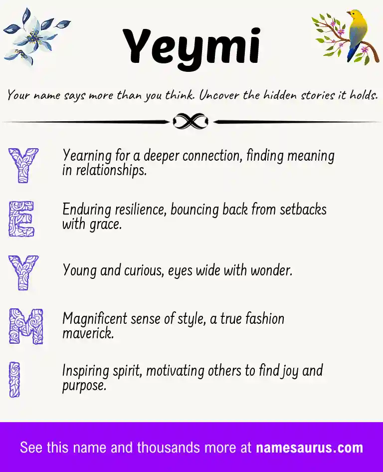 Acrostic poem about Yeymi.