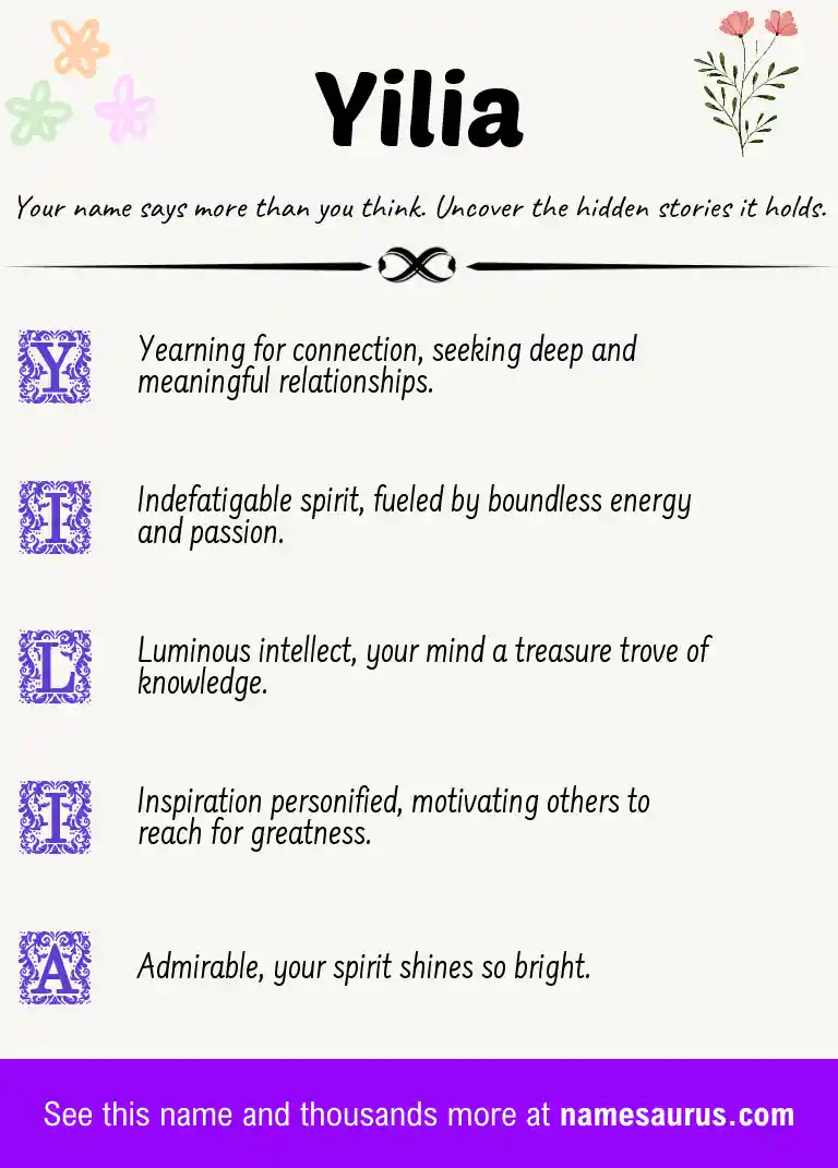 Acrostic poem about Yilia.
