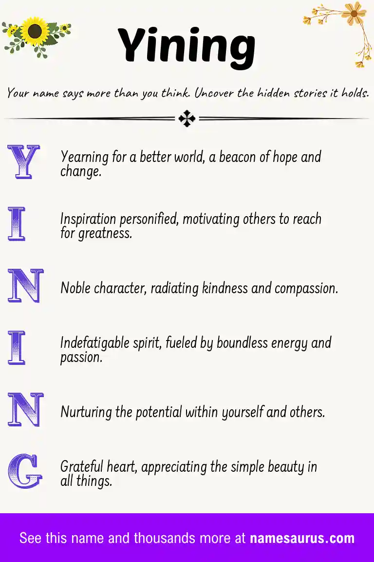 Acrostic poem about Yining.