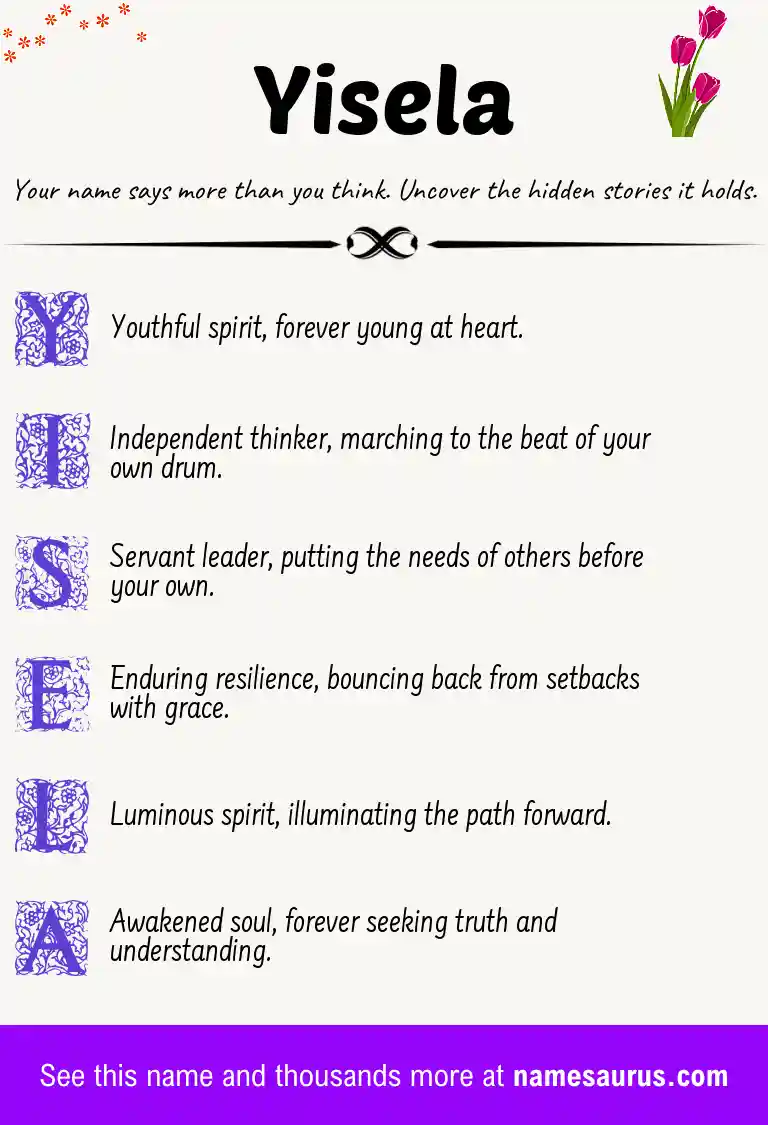 Acrostic poem about Yisela.