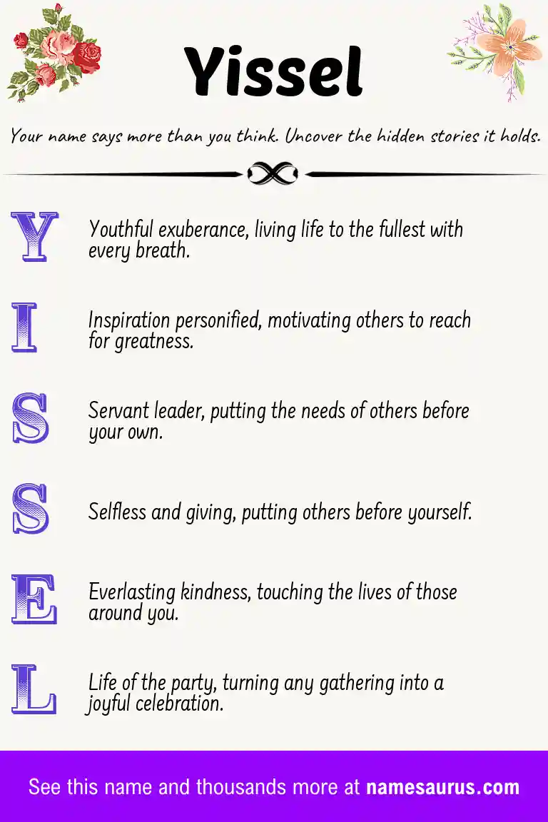 Acrostic poem about Yissel.