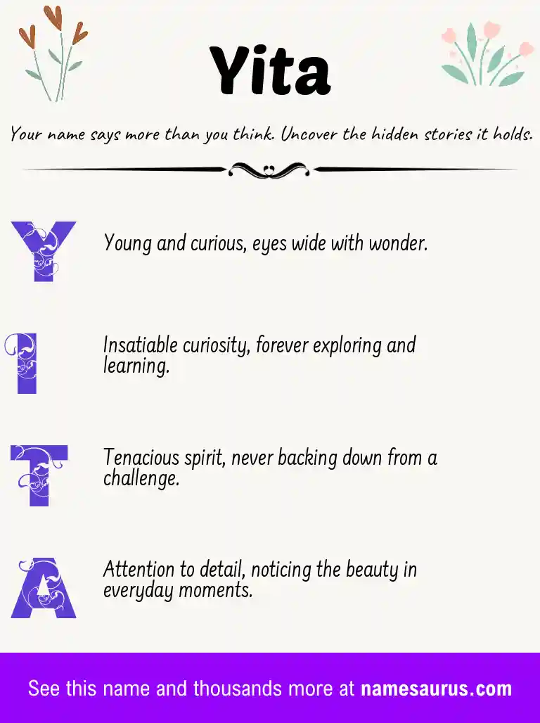 Acrostic poem about Yita.