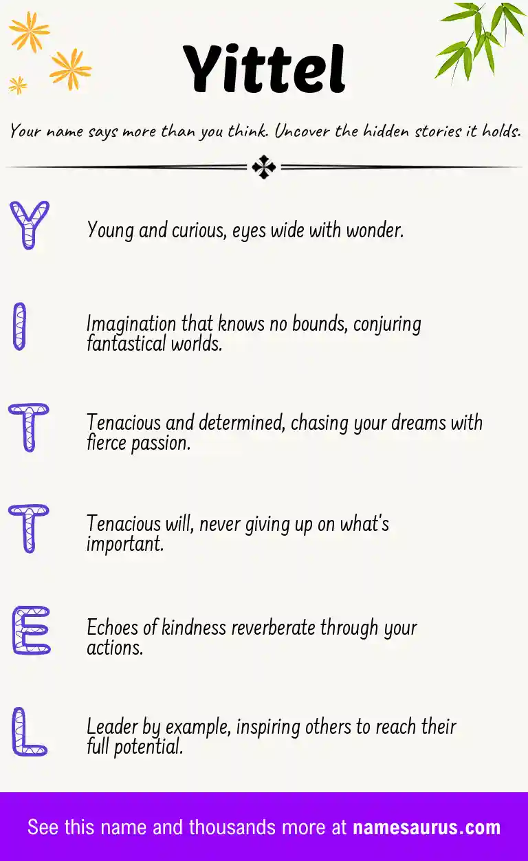 Acrostic poem about Yittel.