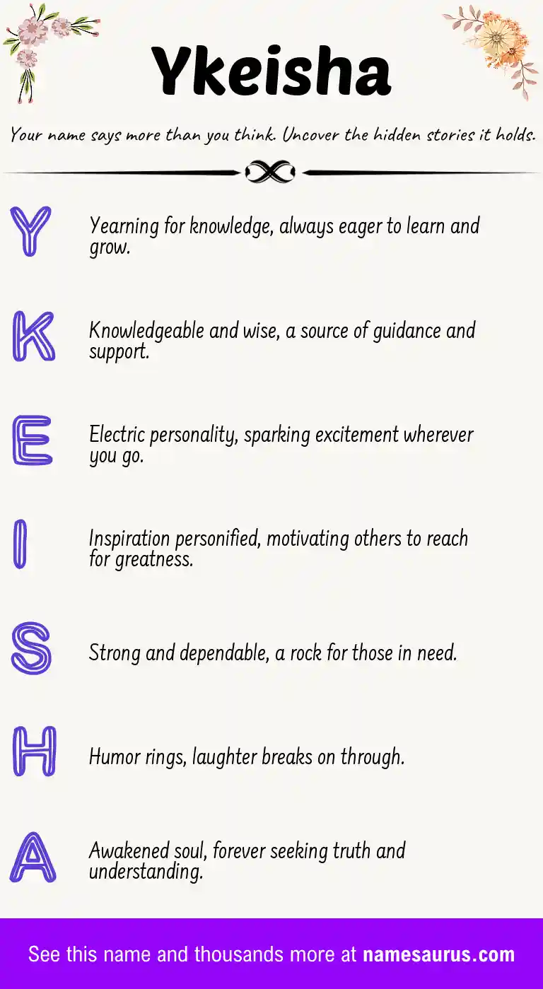 Acrostic poem about Ykeisha.