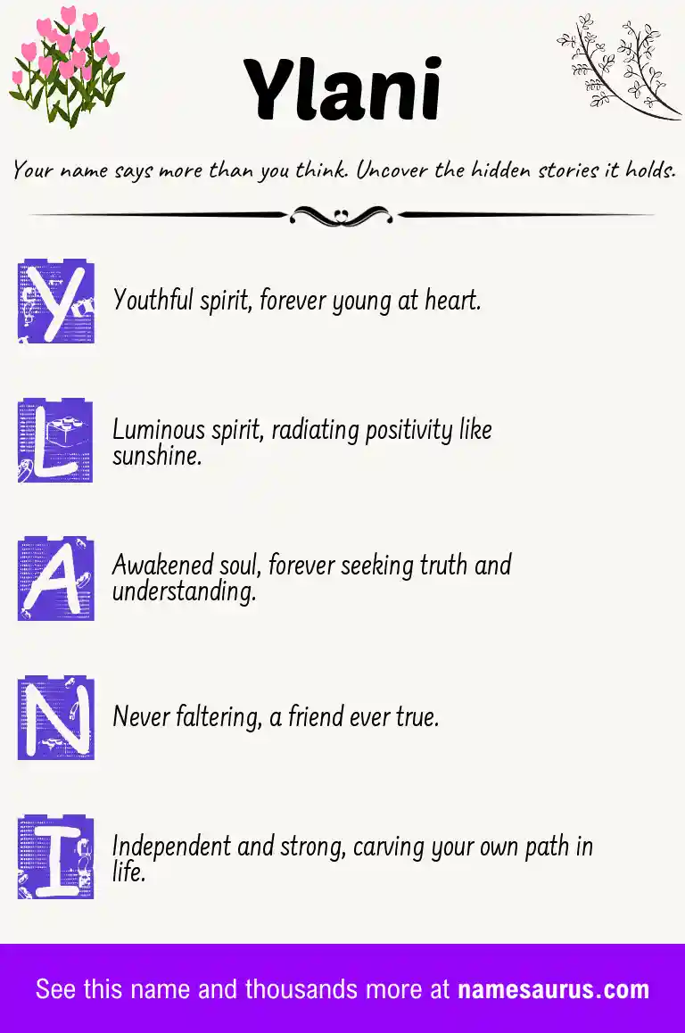 Acrostic poem about Ylani.