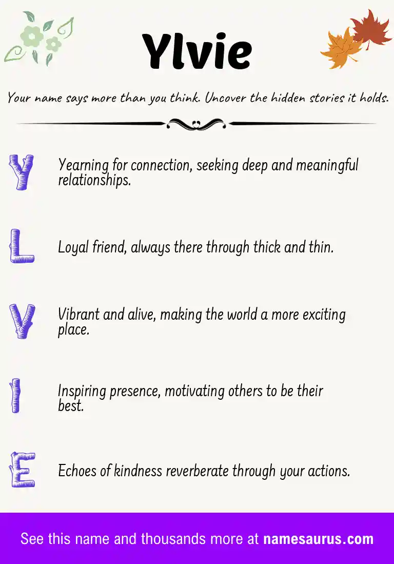 Acrostic poem about Ylvie.