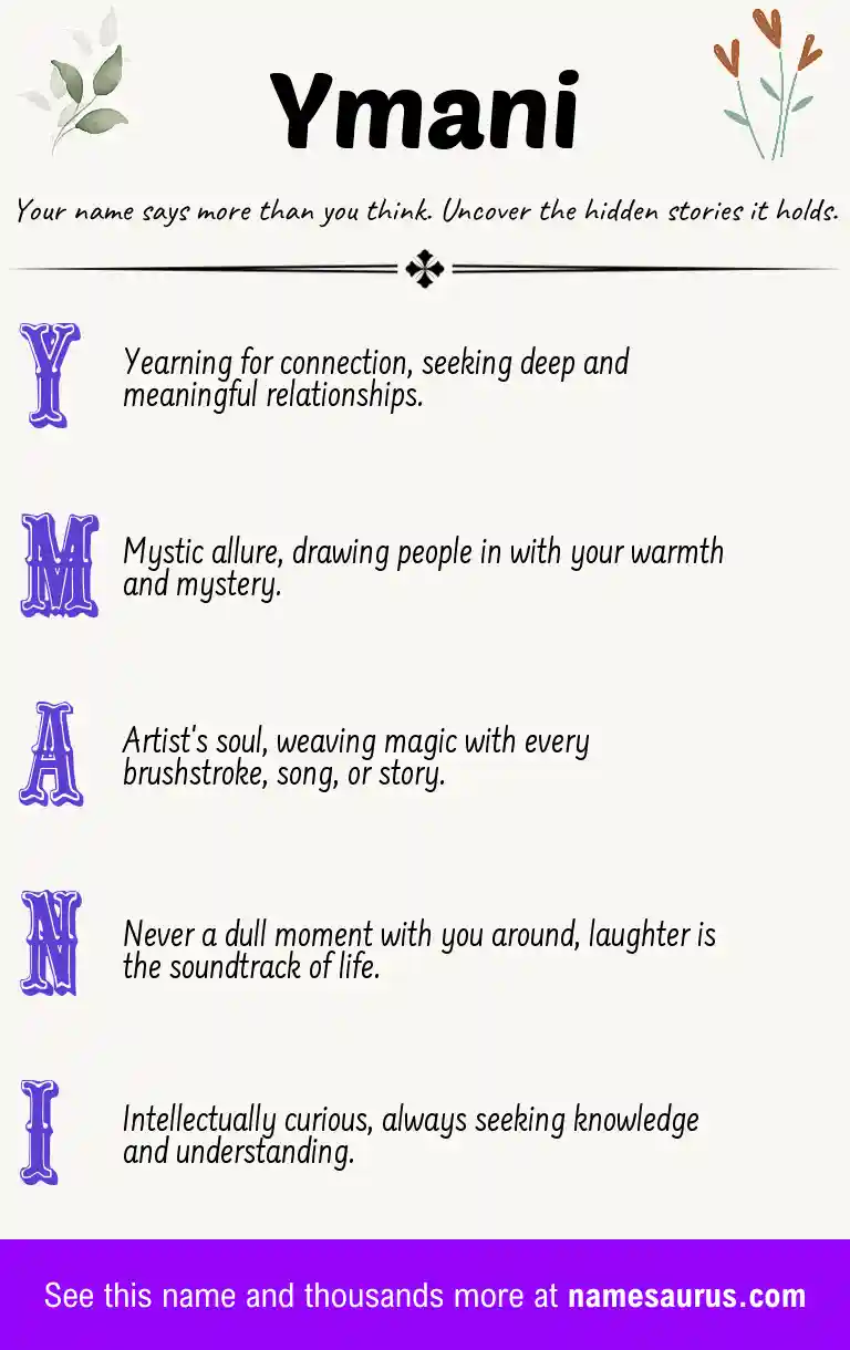 Acrostic poem about Ymani.