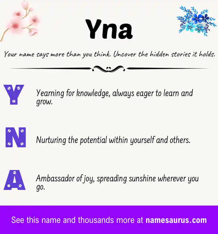 Acrostic poem about Yna.