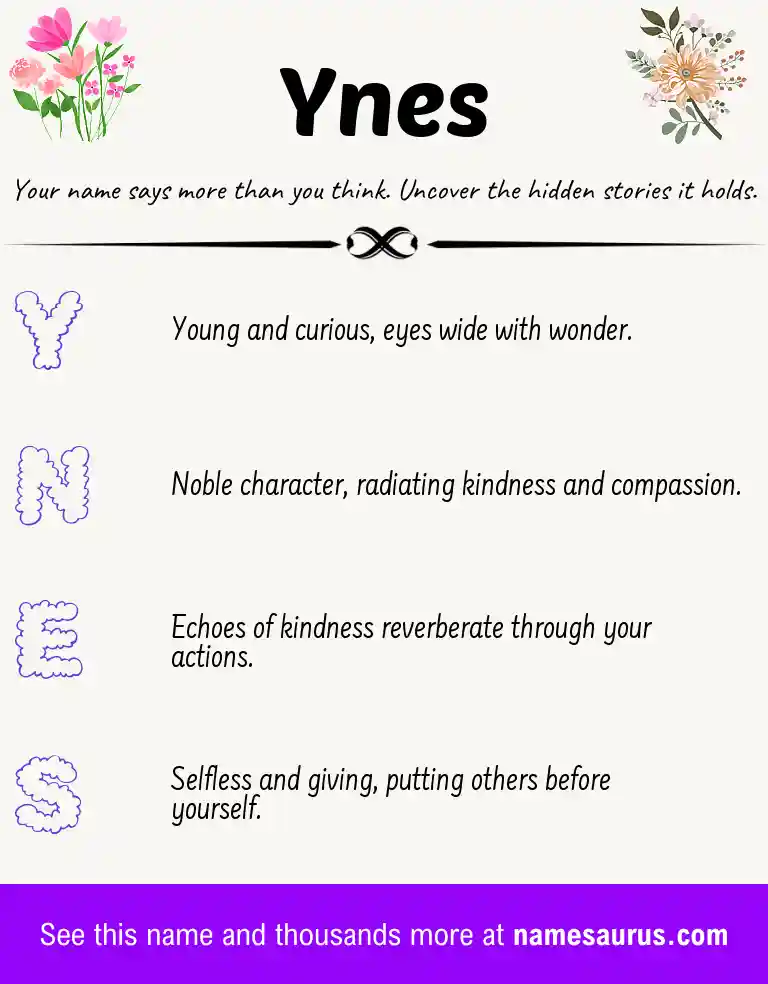Acrostic poem about Ynes.