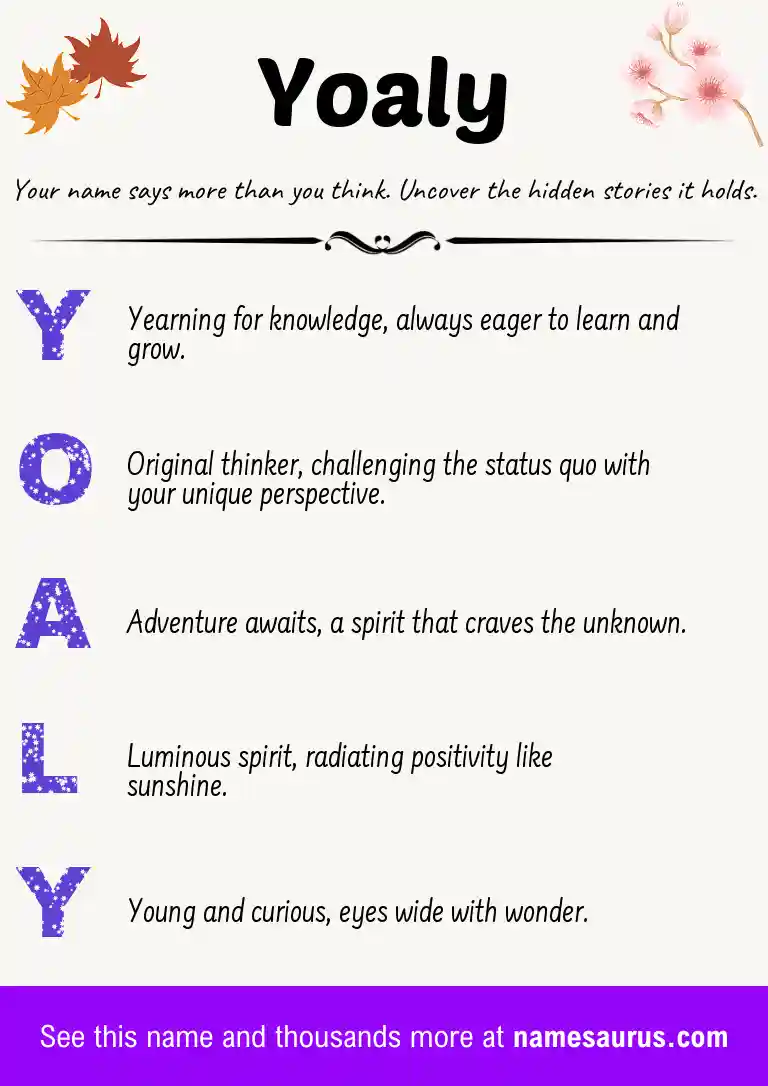 Acrostic poem about Yoaly.