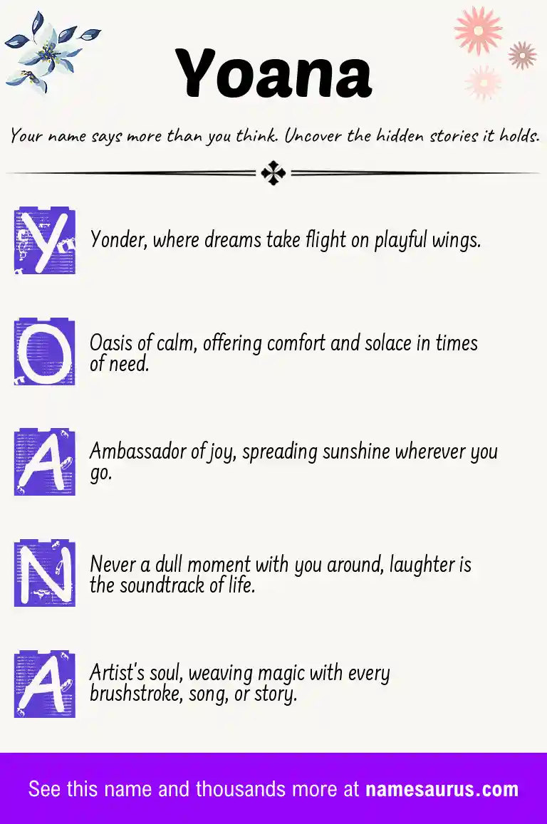 Acrostic poem about Yoana.
