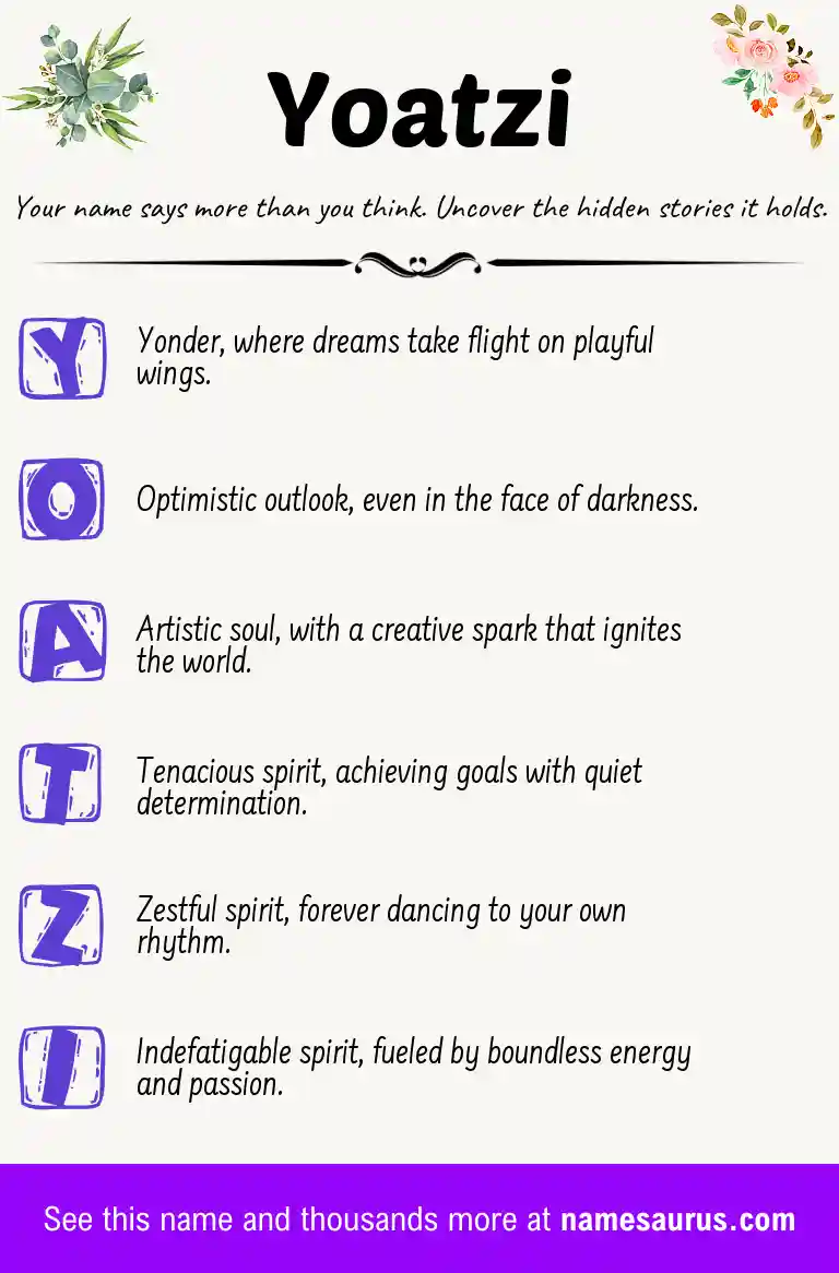 Acrostic poem about Yoatzi.