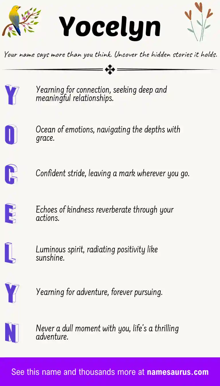 Acrostic poem about Yocelyn.