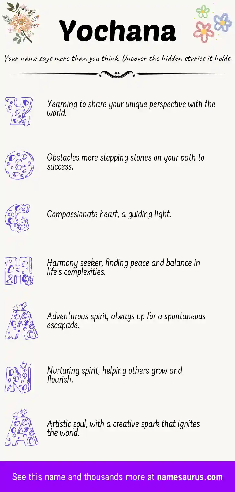 Acrostic poem about Yochana.