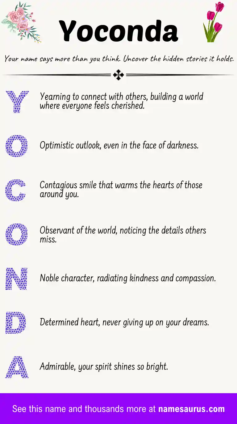 Acrostic poem about Yoconda.