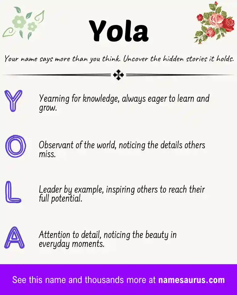 Acrostic poem about Yola.