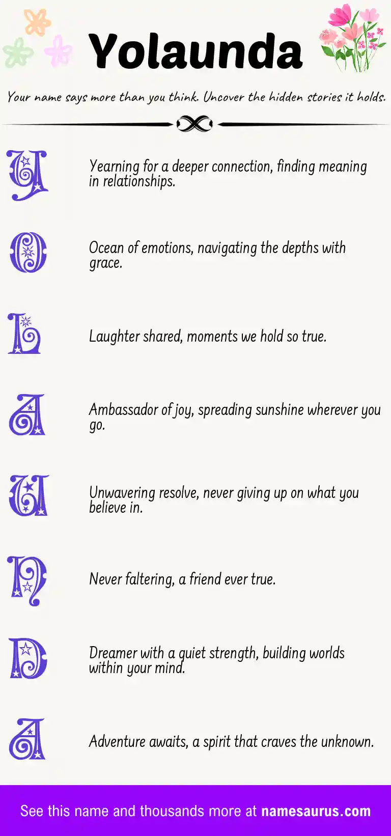 Acrostic poem about Yolaunda.