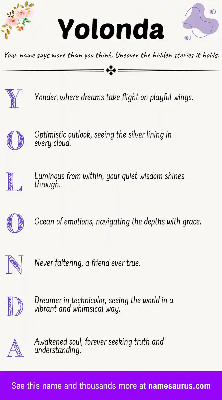 Acrostic poem about Yolonda.