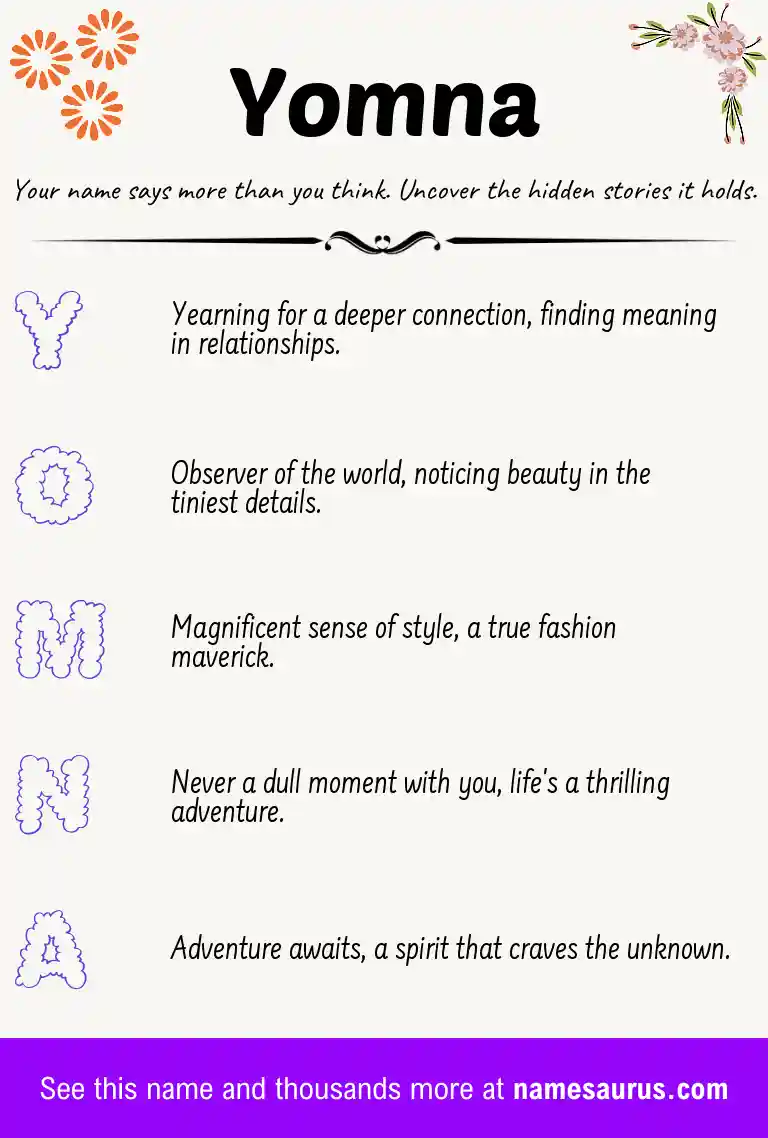 Acrostic poem about Yomna.
