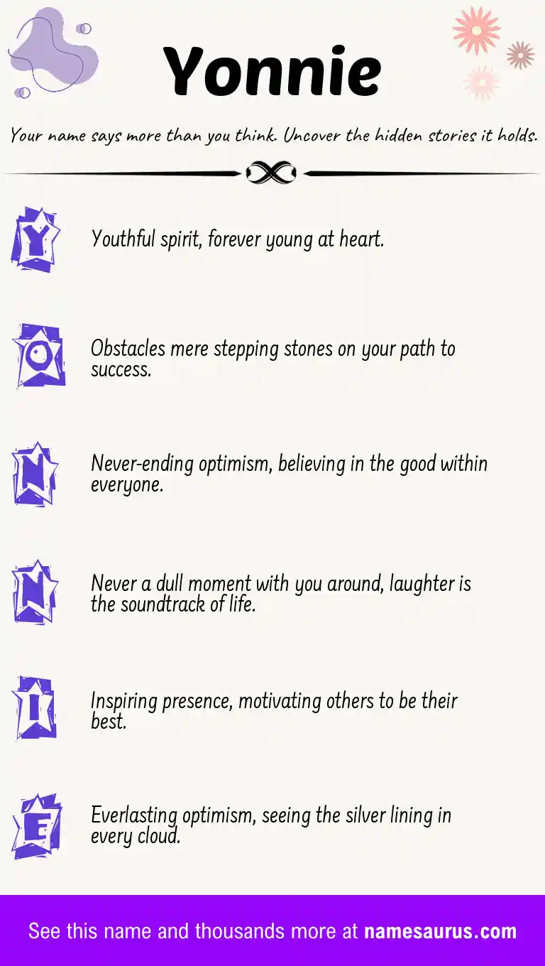 Acrostic poem about Yonnie.