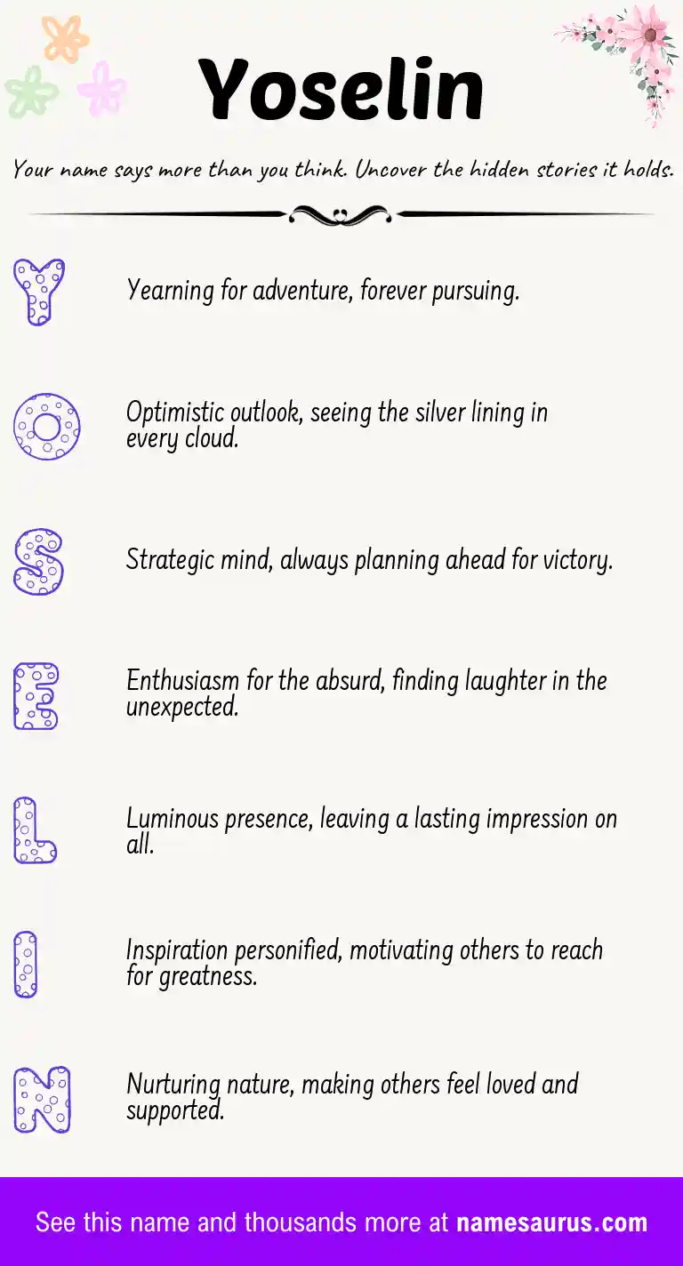 Acrostic poem about Yoselin.