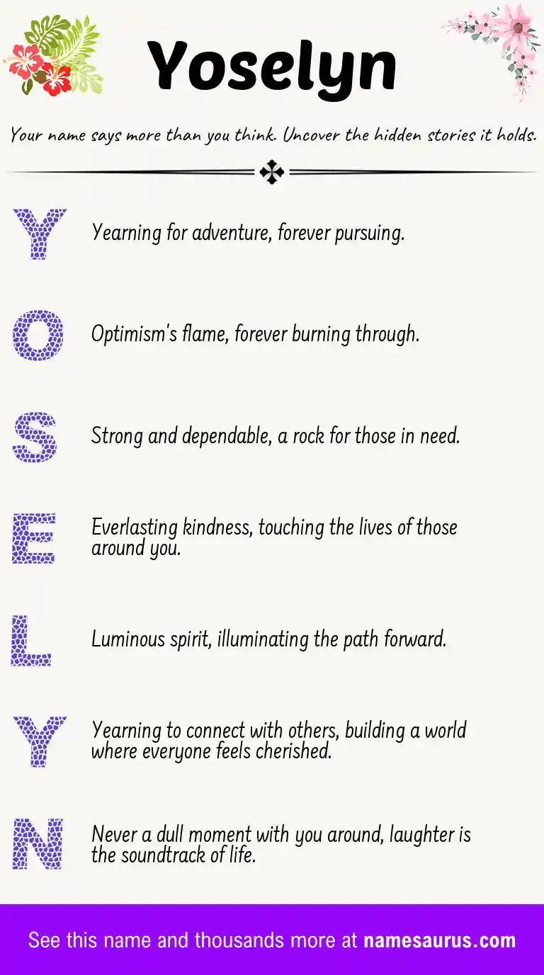 Acrostic poem about Yoselyn.