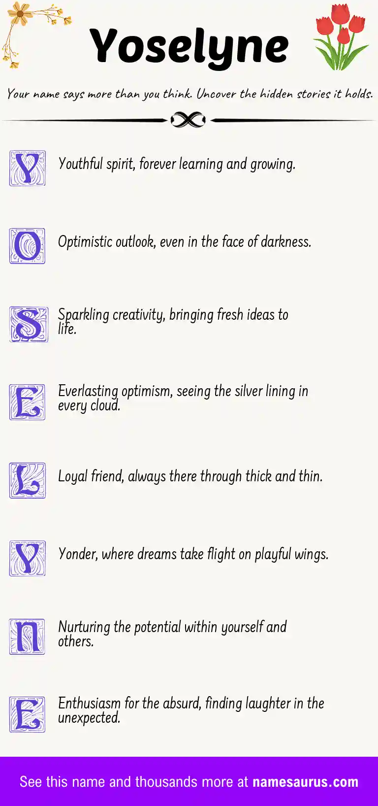 Acrostic poem about Yoselyne.