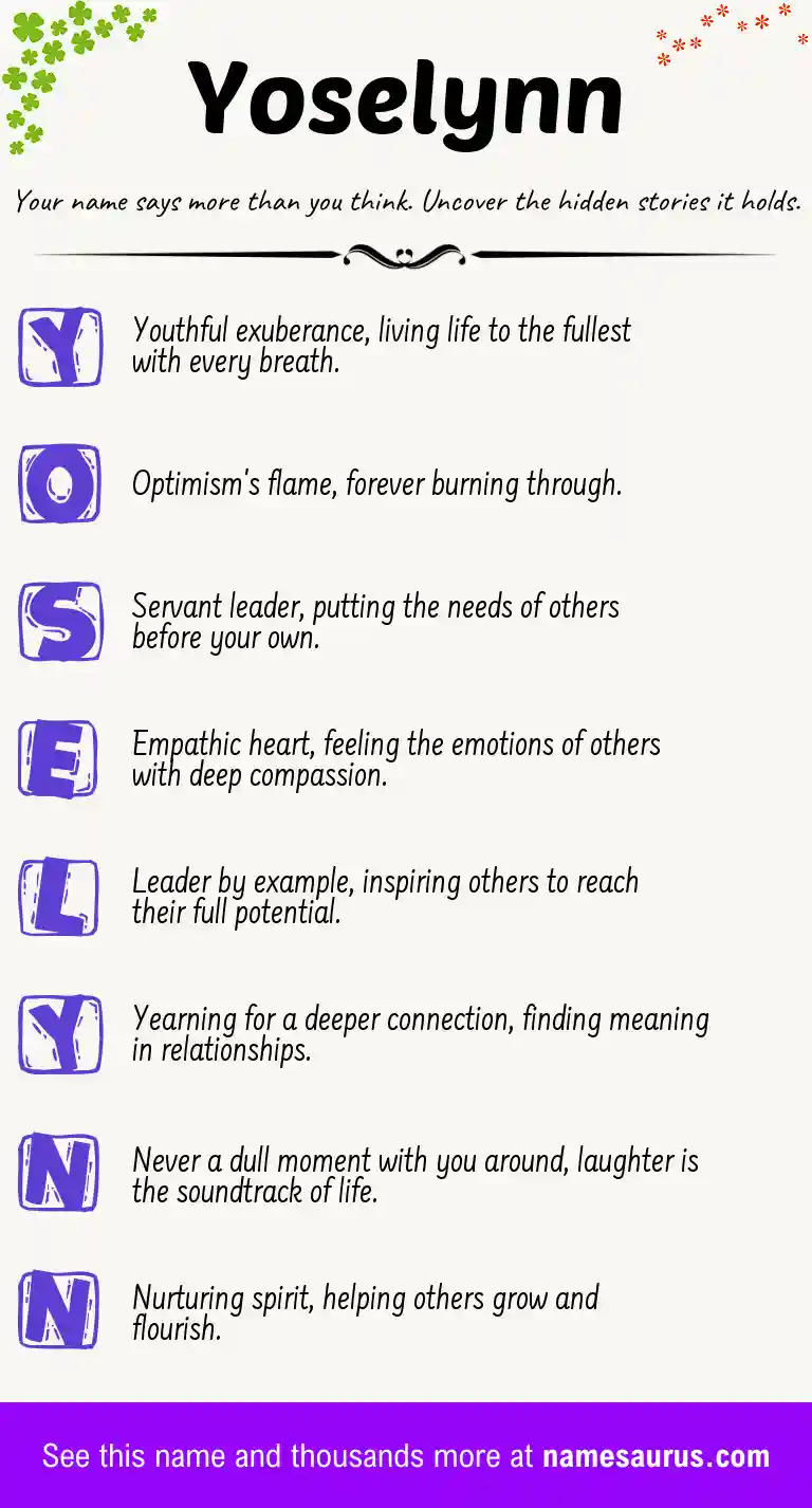 Acrostic poem about Yoselynn.
