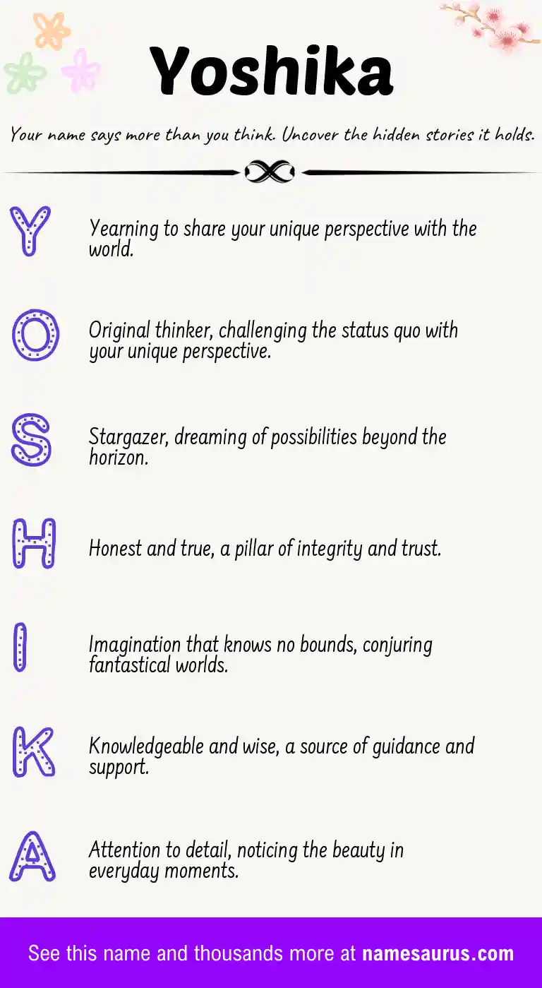 Acrostic poem about Yoshika.