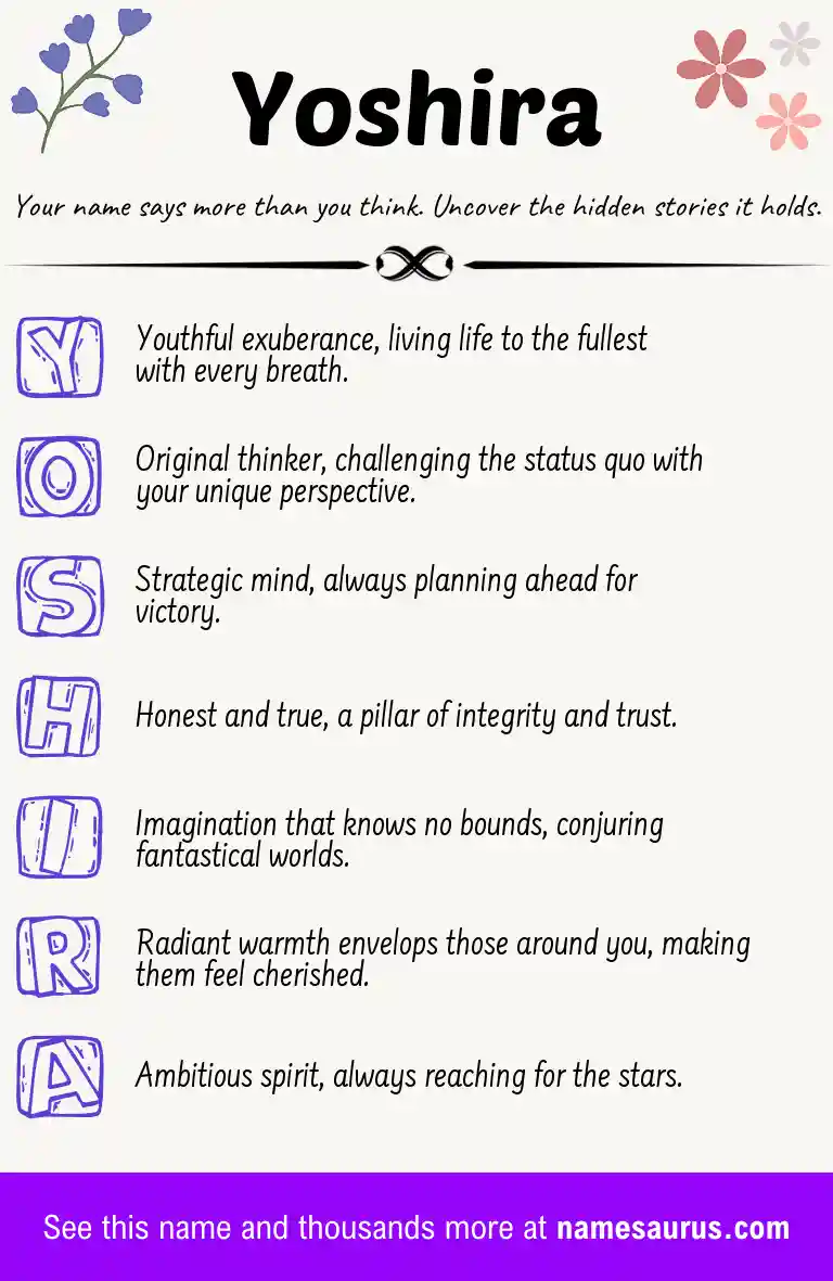Acrostic poem about Yoshira.