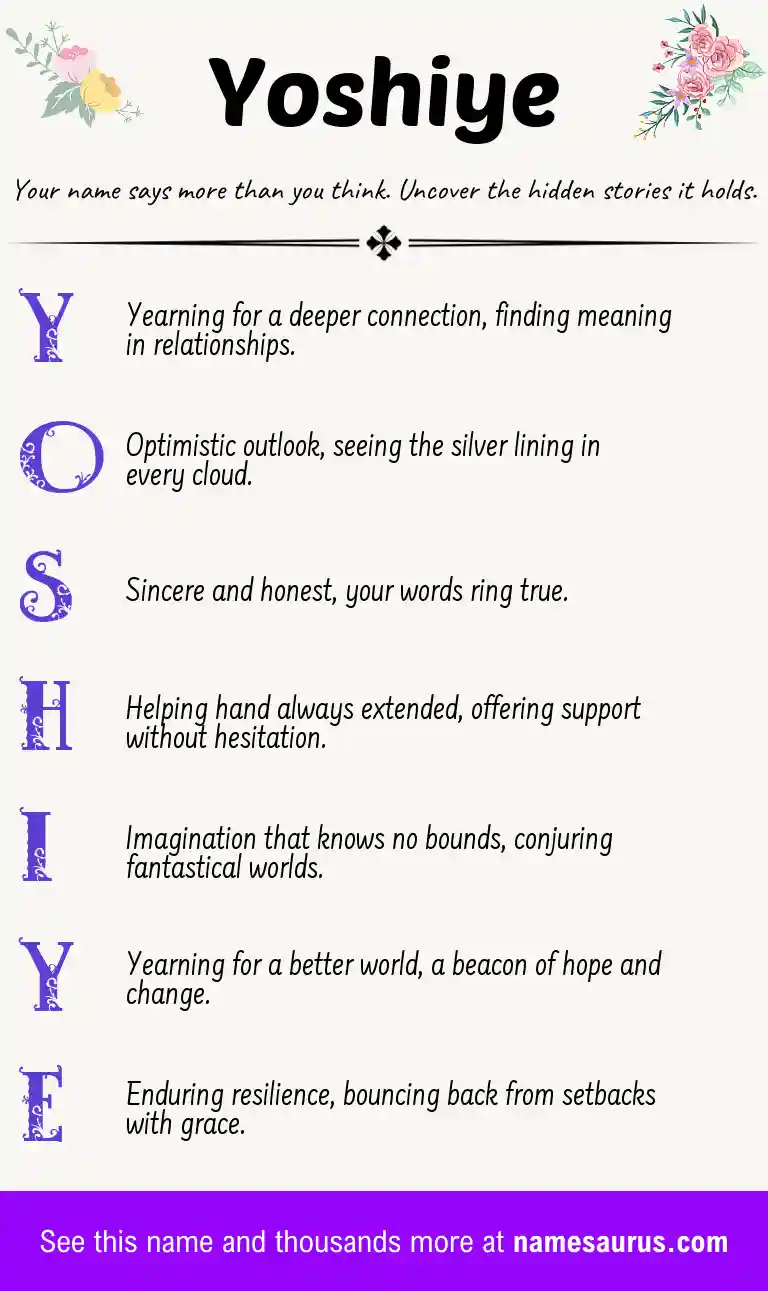 Acrostic poem about Yoshiye.