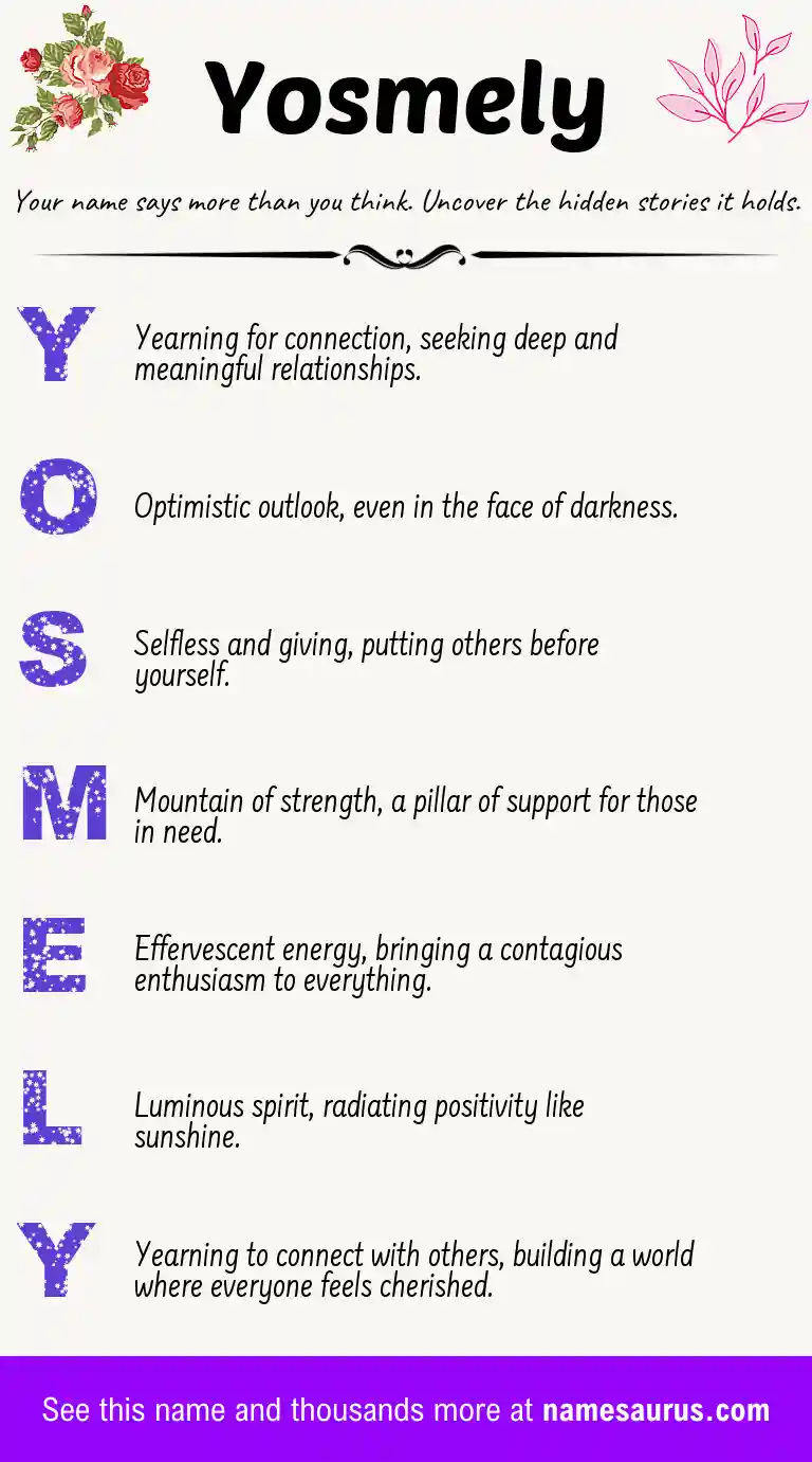 Acrostic poem about Yosmely.