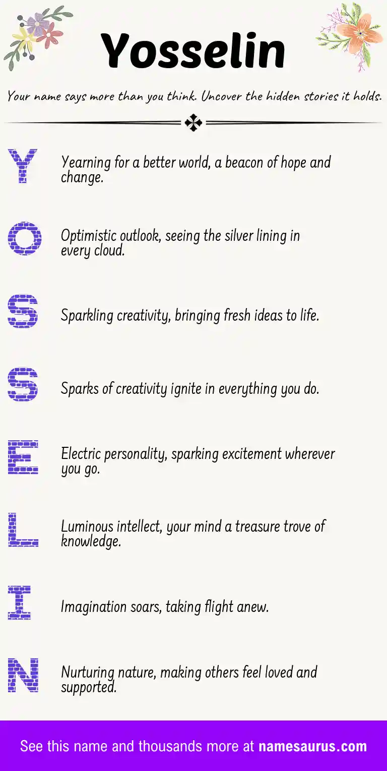 Acrostic poem about Yosselin.