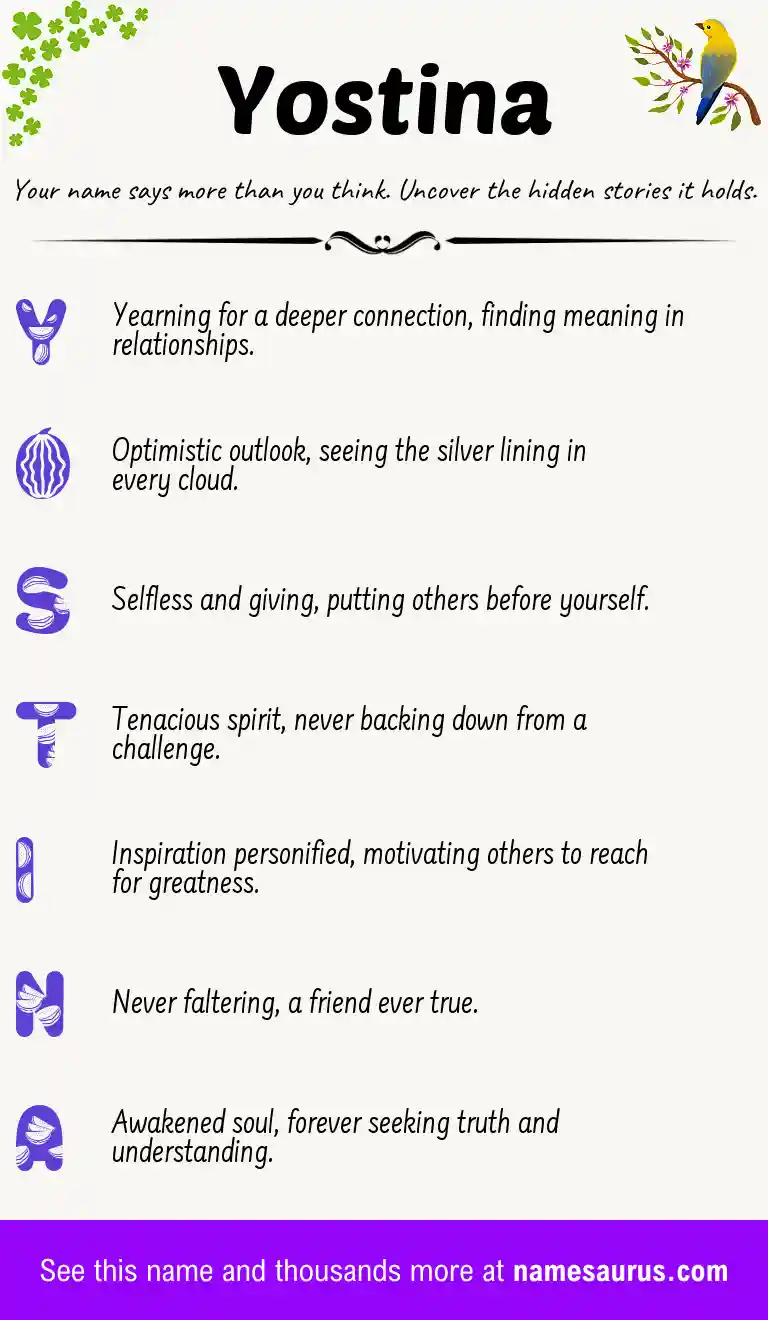 Acrostic poem about Yostina.