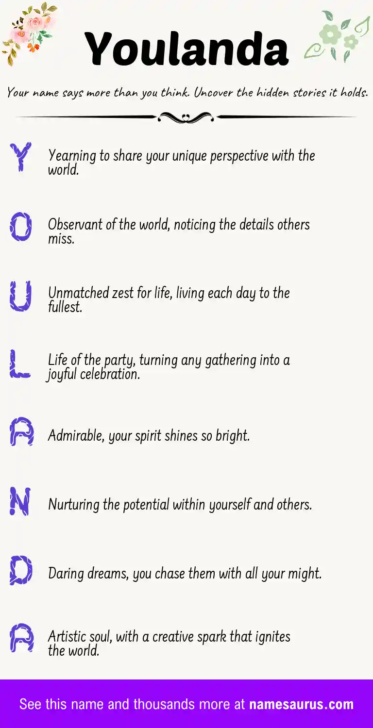 Acrostic poem about Youlanda.