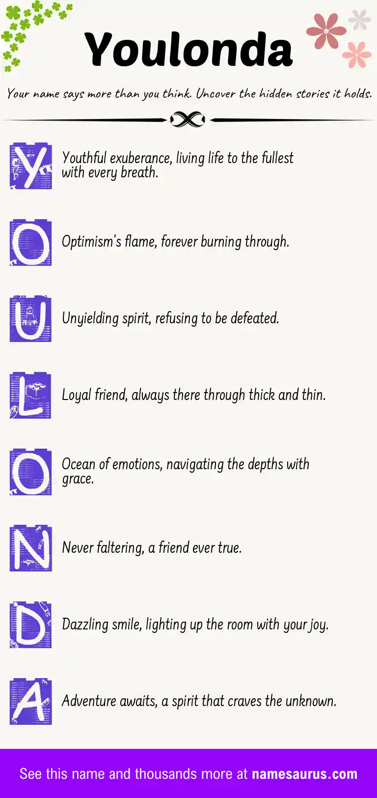 Acrostic poem about Youlonda.