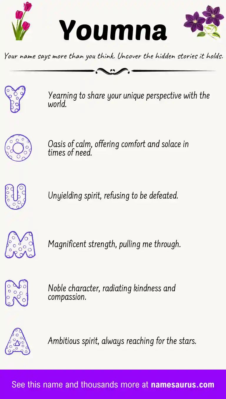 Acrostic poem about Youmna.