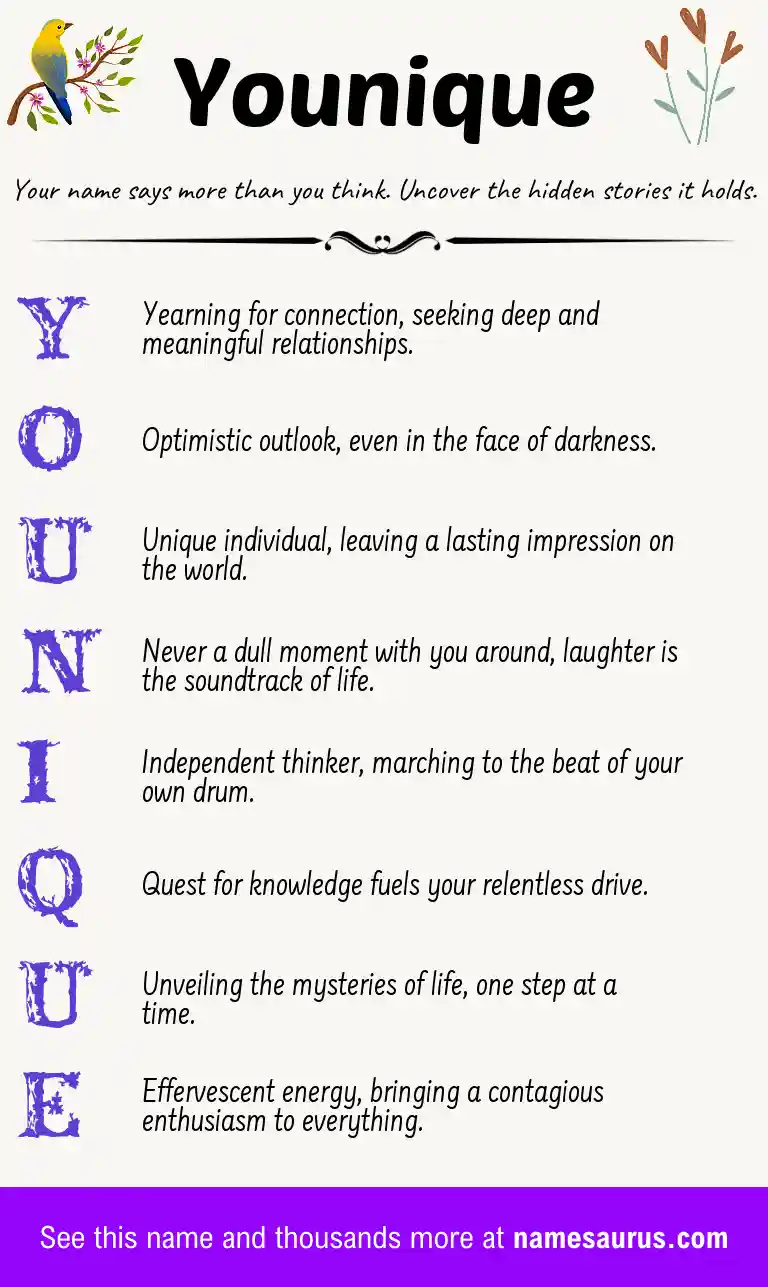 Acrostic poem about Younique.