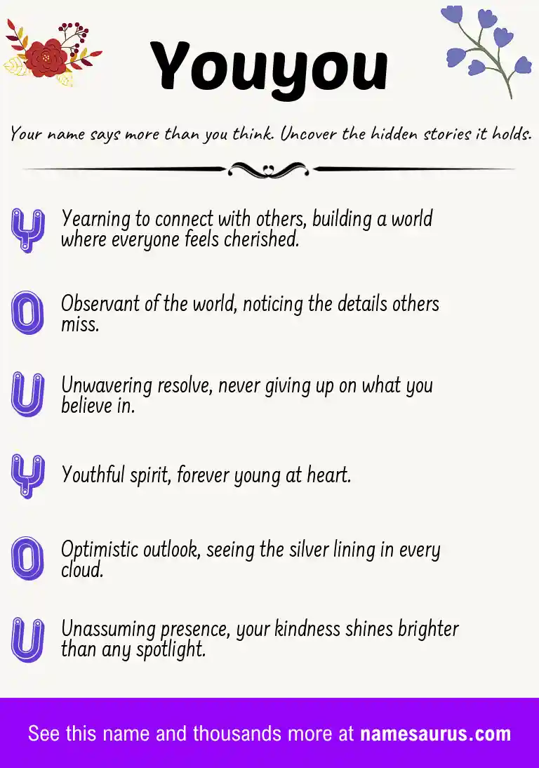 Acrostic poem about Youyou.