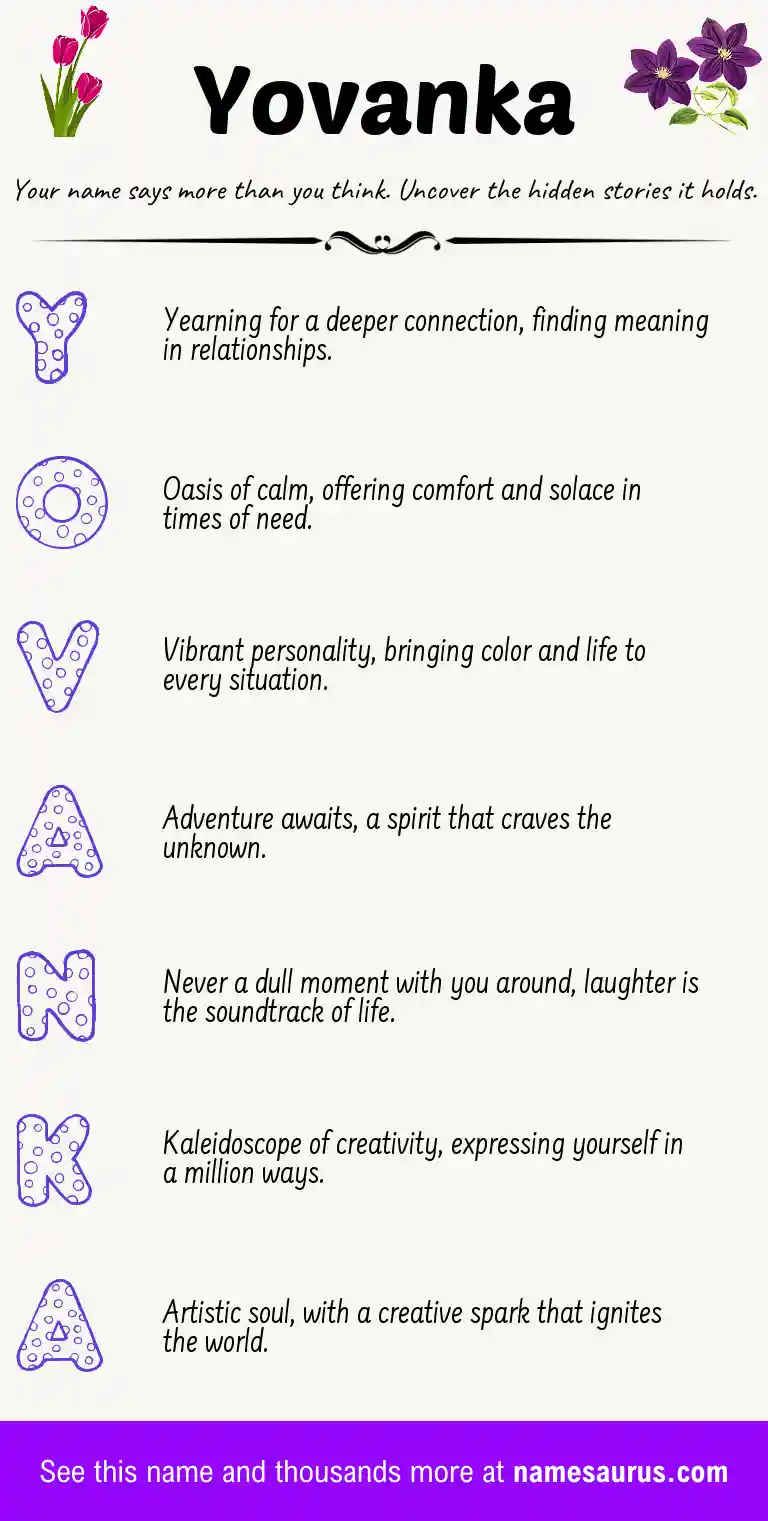 Acrostic poem about Yovanka.