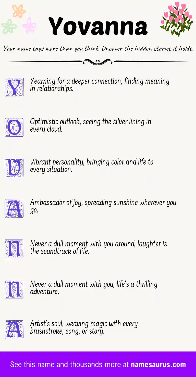 Acrostic poem about Yovanna.