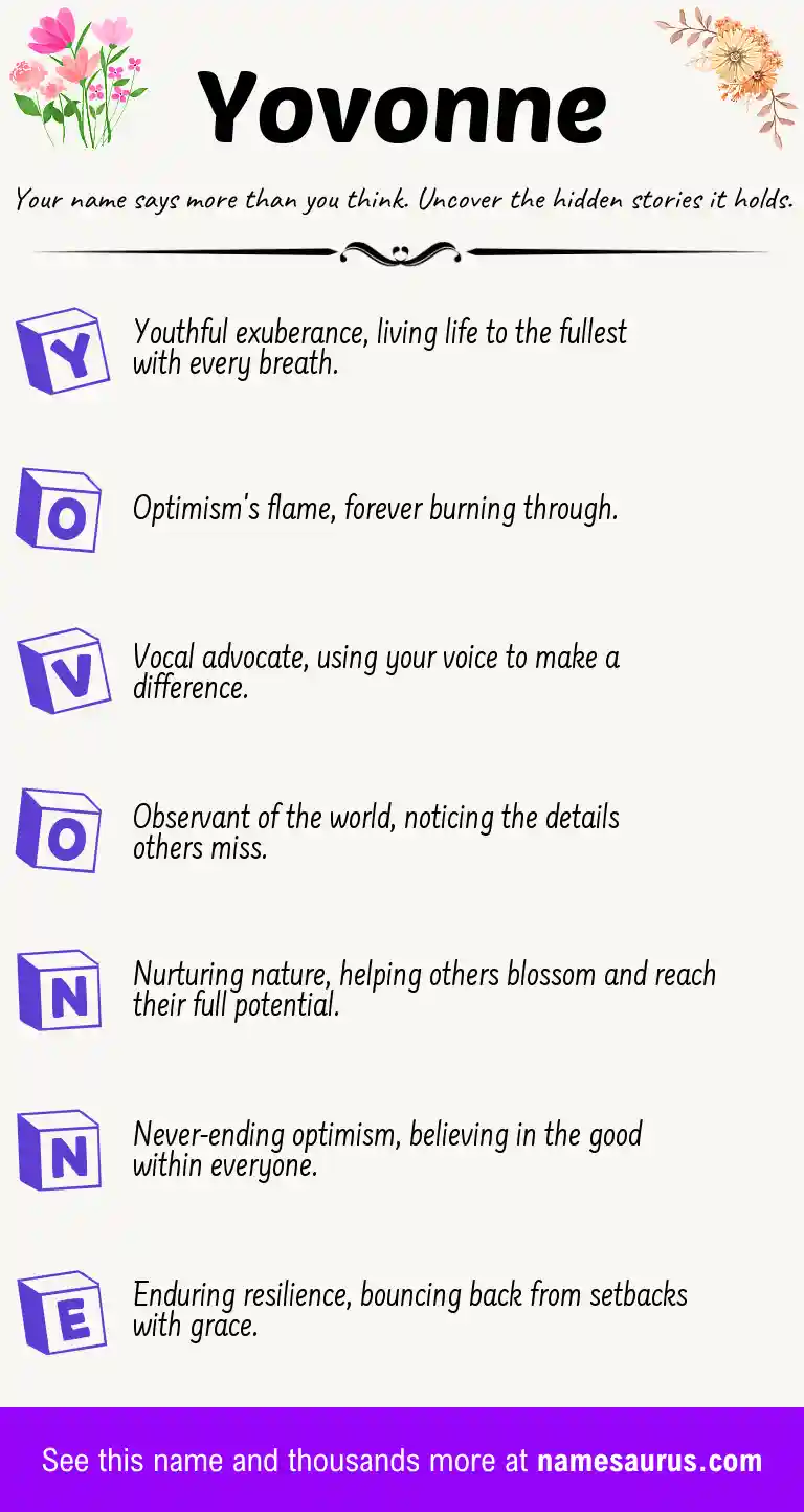 Acrostic poem about Yovonne.