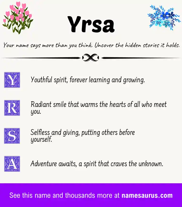 Acrostic poem about Yrsa.